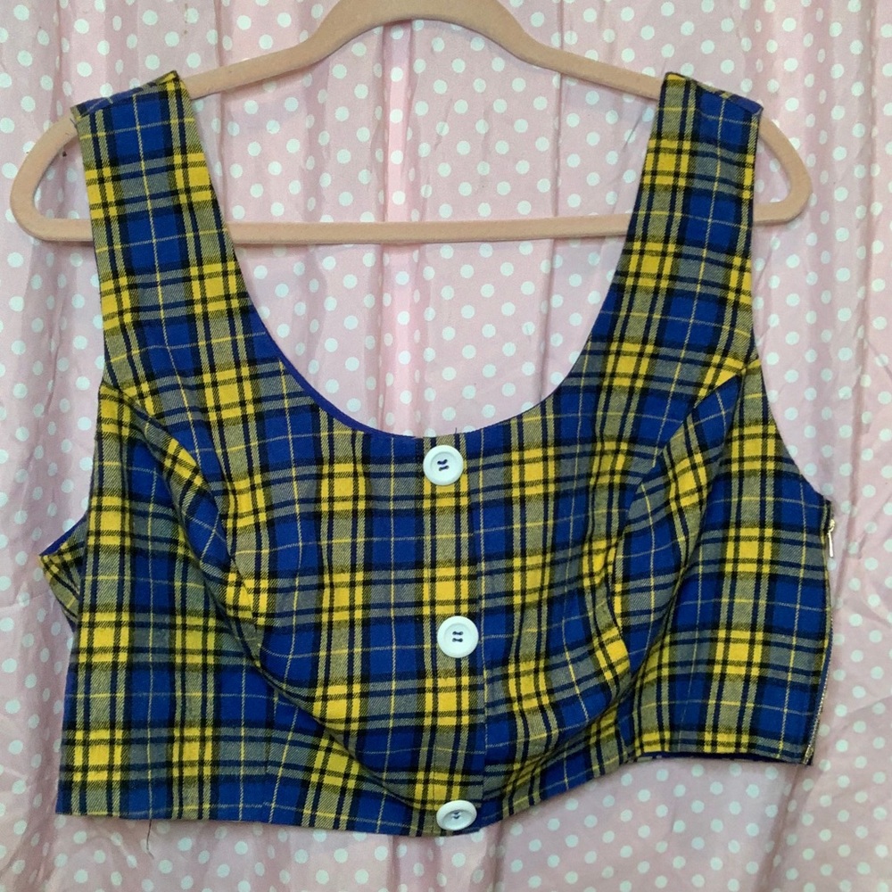 Cropped Plaid Tank